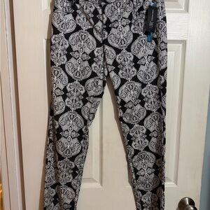 INC International Concepts Black and White Patterned Pants